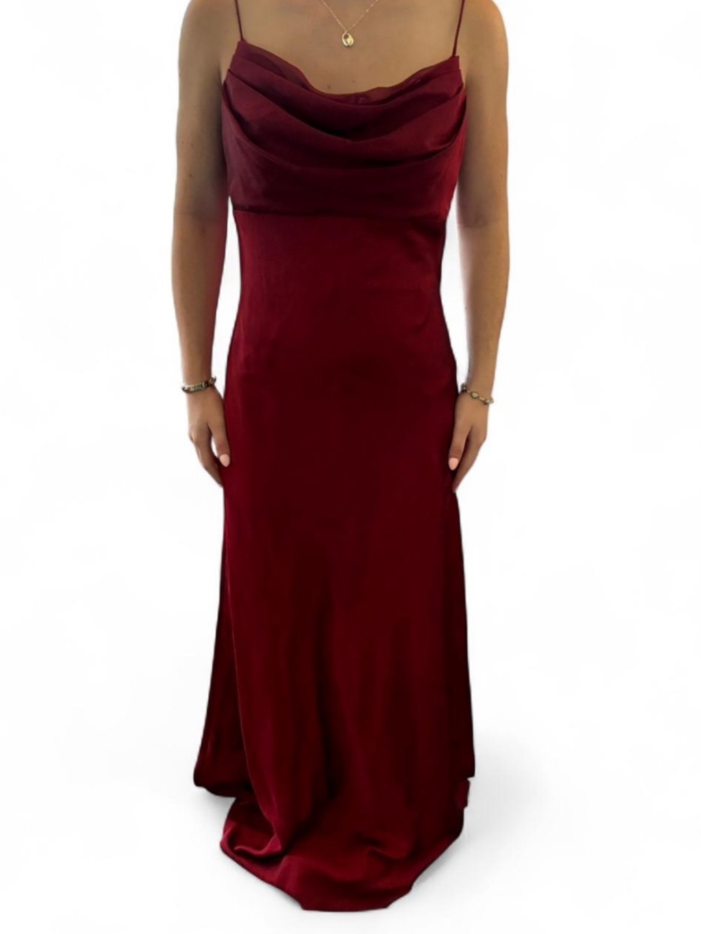 Cache  Satin Cowl-Neck  Dress